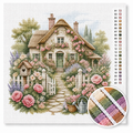 Englisches Cottage mit Rosen und Vogelhaus — Kreuzstich-Set 5