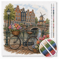 Dutch Bicycle with Tulip Baskets - Cross Stitch Kit 1
