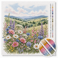 Flower Field in the Hills - Cross Stitch Kit 1