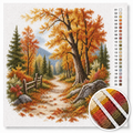 Herbstwald in Goldenem Licht – Kreuzstichpaket 1