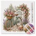 Vintage Bicycle with Flower Basket at Rose Arch - Cross Stitch Kit 1