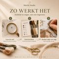 Zo werkt het: lees de stof, zoek de kleur, borduur vakje voor vakje 3