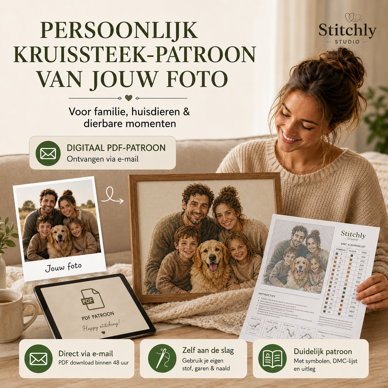 Voorbeeld kruissteek-patroon op maat